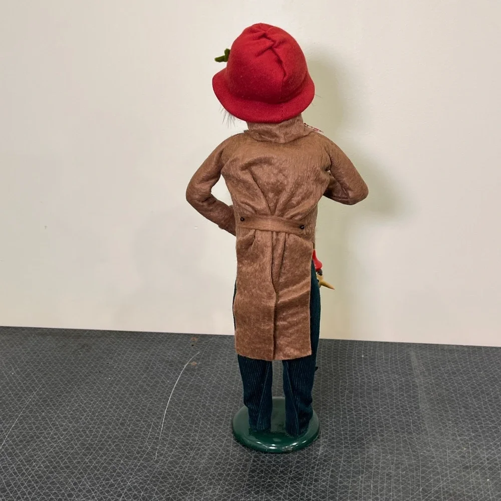 Byers Choice Caroler Man Puppeteer, Holding Puppet Pinocchio, Marionette